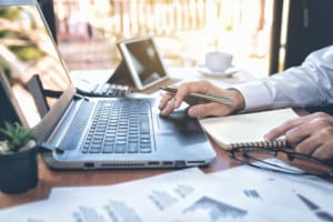 Businessman working on Desk office business